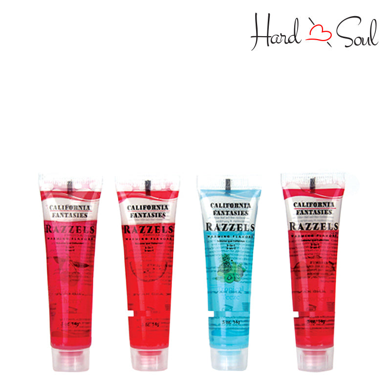 Four Tubes of Razzels 3-In-1 Warming Lubricant Bowl- HardnSoul