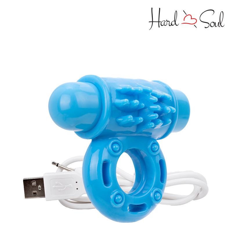 A Screaming O Charged OWow Vibe Ring Blue with a USB cable - HardnSoul