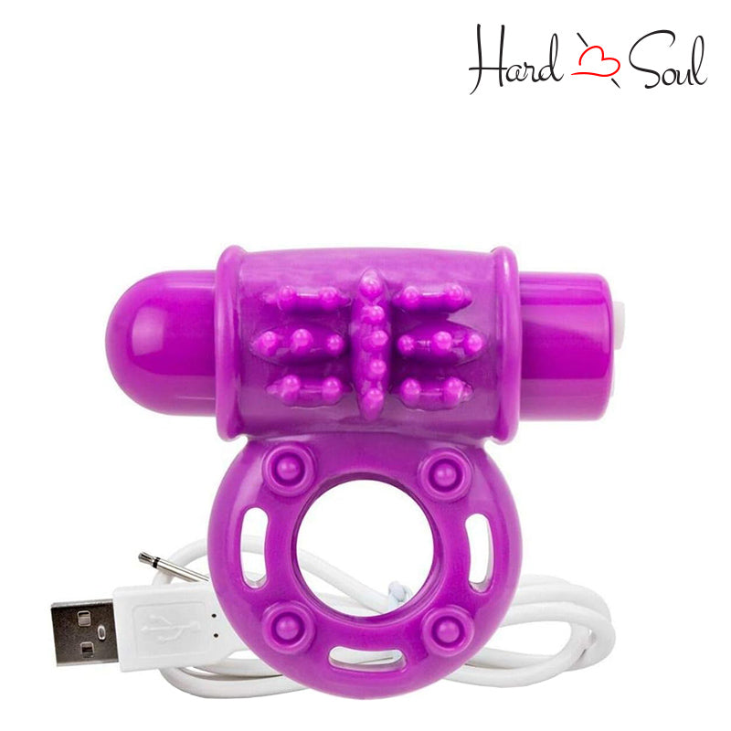 A Screaming O Charged OWow Vibe Ring Purple with a USB charge Cable - HardnSoul