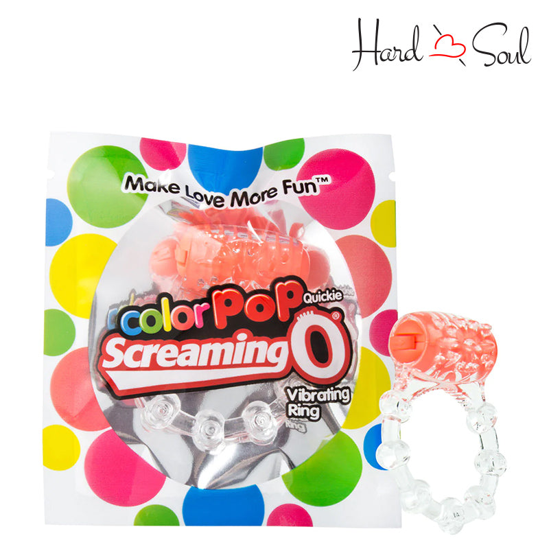A box of Screaming O ColorPoP Quickie and Orange Vibrating Ring Next to it - HardnSoul