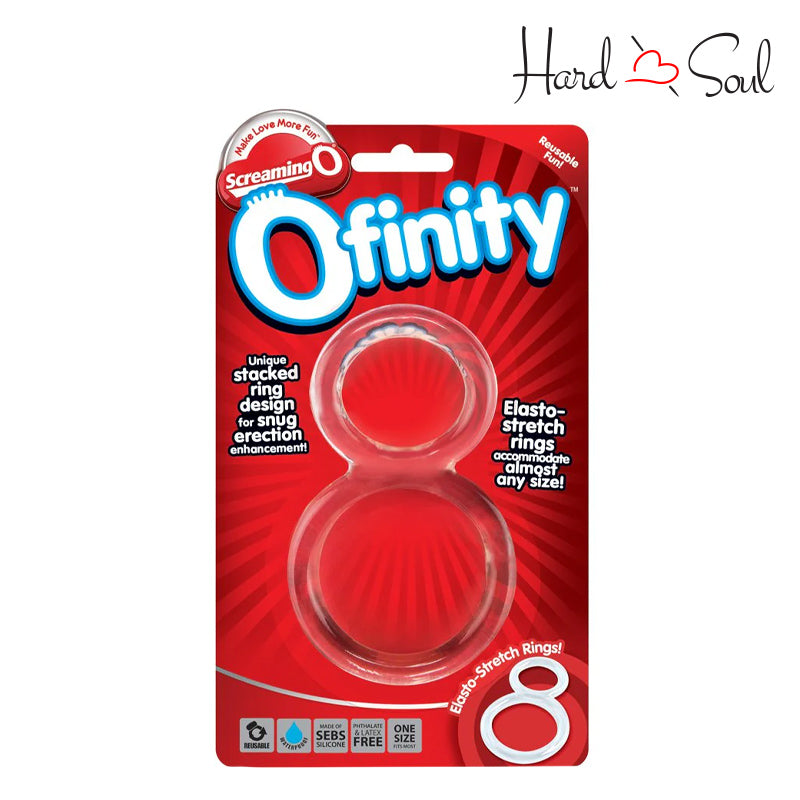 A Box of Screaming O Ofinity Double Cock Ring Clear - HardnSoul