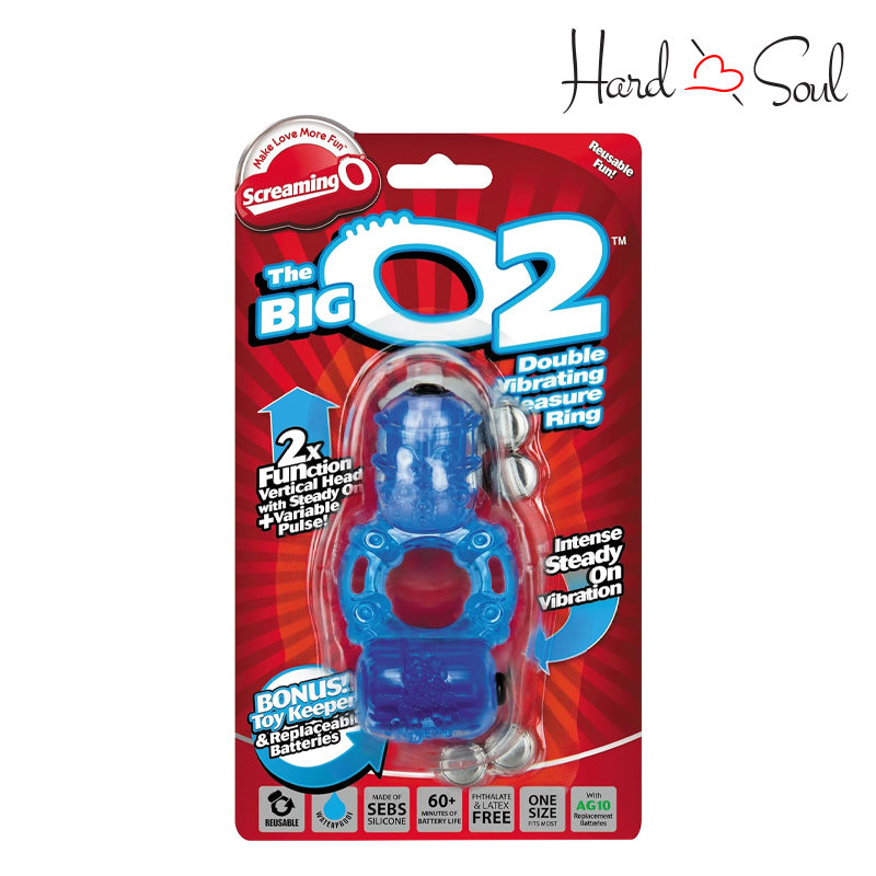 A Box of Screaming O The Big O2 Double Vibe Ring Blue - HardnSoul