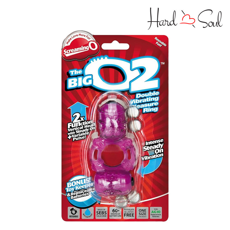 A Box of Screaming O The Big O2 Double Vibe Ring Purple - HardnSoul