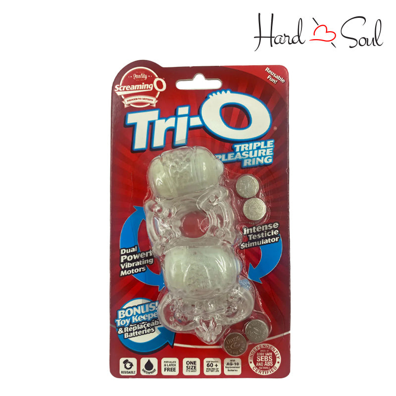 A Box of Screaming O Tri-O Triple Pleasure Ring Clear - HardnSoul