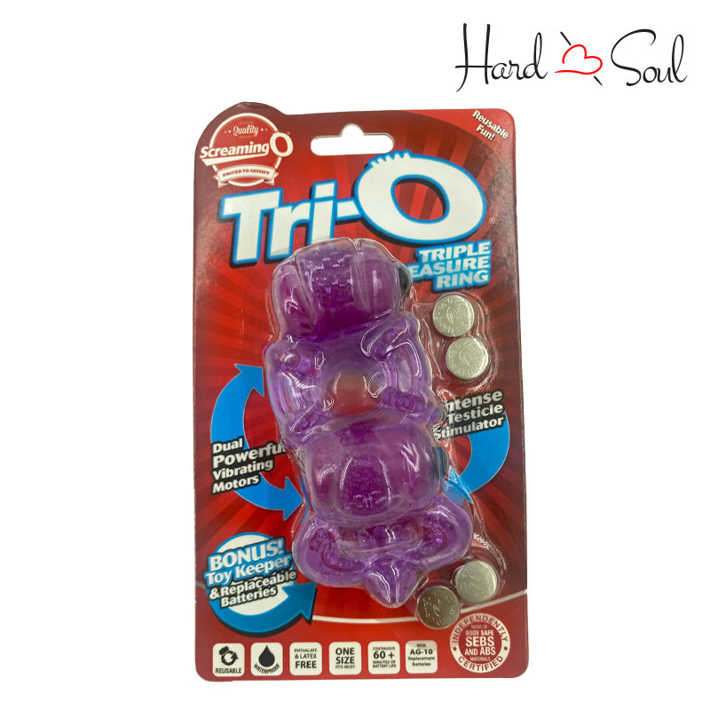 A Box of Screaming O Tri-O Triple Pleasure Ring Purple - HardnSoul