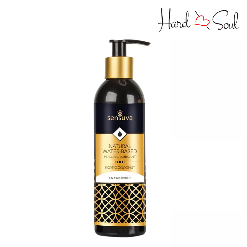 Front Side of a Bottle of Sensuva Natural Water Based Exotic Coconut Lubricant 8.12oz - HardnSoul