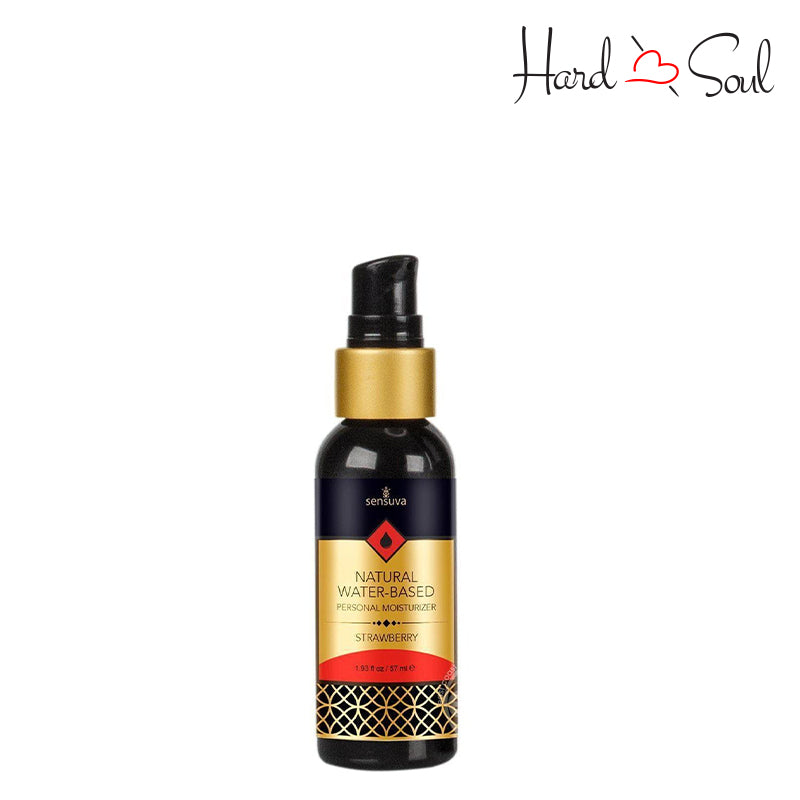 Front Side of a Bottle of Sensuva Natural Water Based Strawberry Lubricant 1.93oz - HardnSoul
