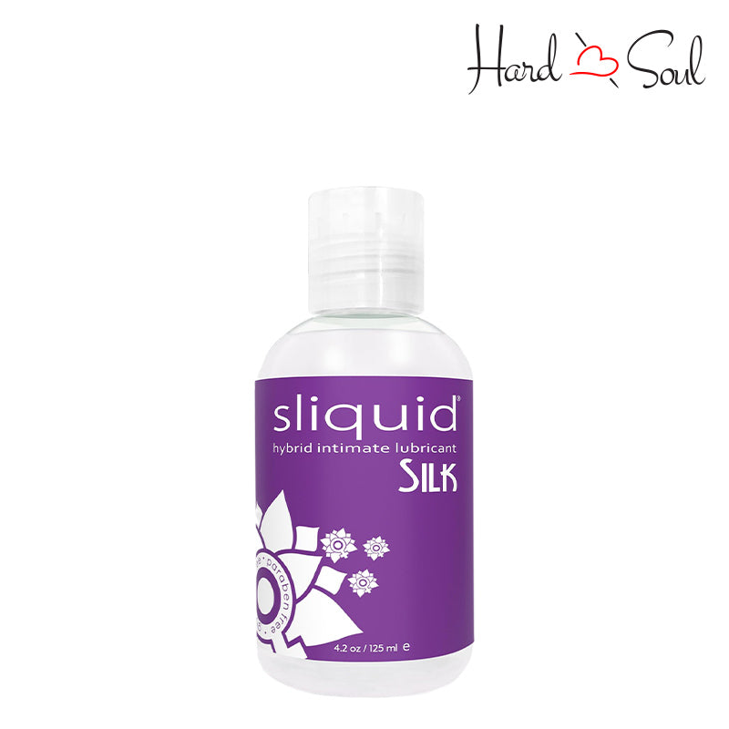 A bottle of Silk Hybrid Intimate Lube 4.2oz - HardnSoul