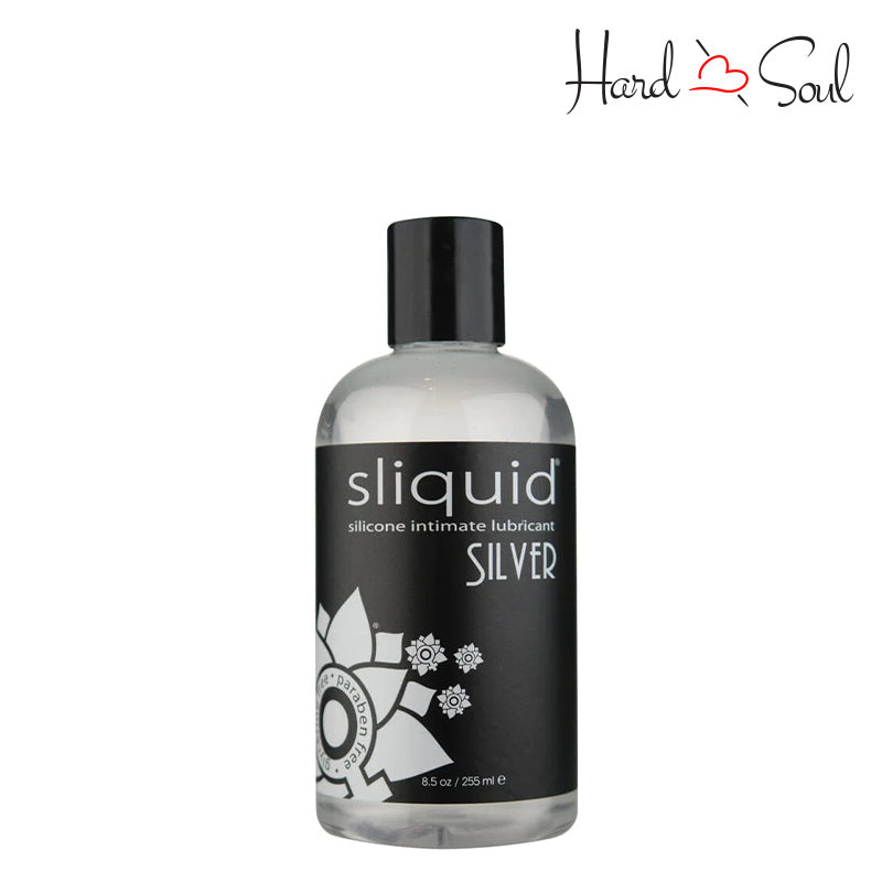 A 8.5oz bottle of Silver Enhanced Silicone Lube - HardnSoul
