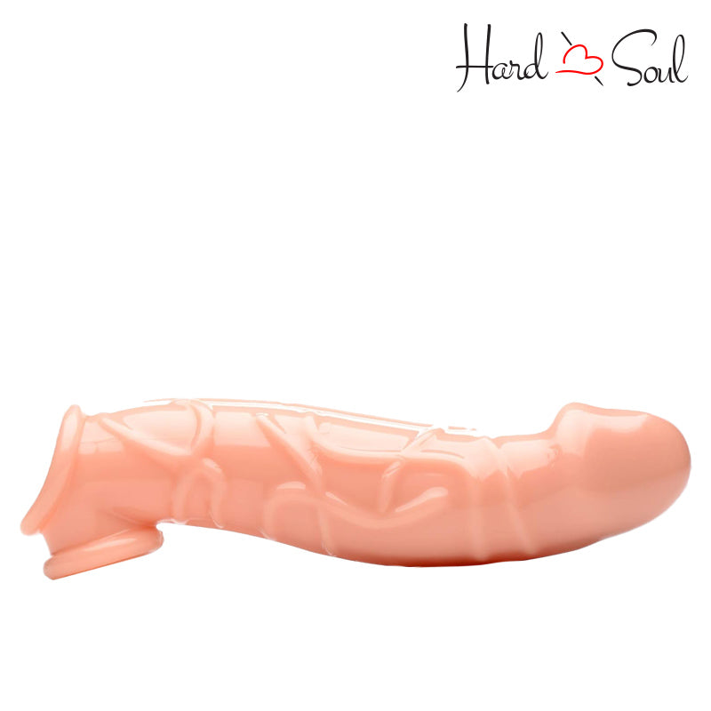 Side of Size Matters 2 Inch Penis Extender Sleeve Vanilla - HardnSoul