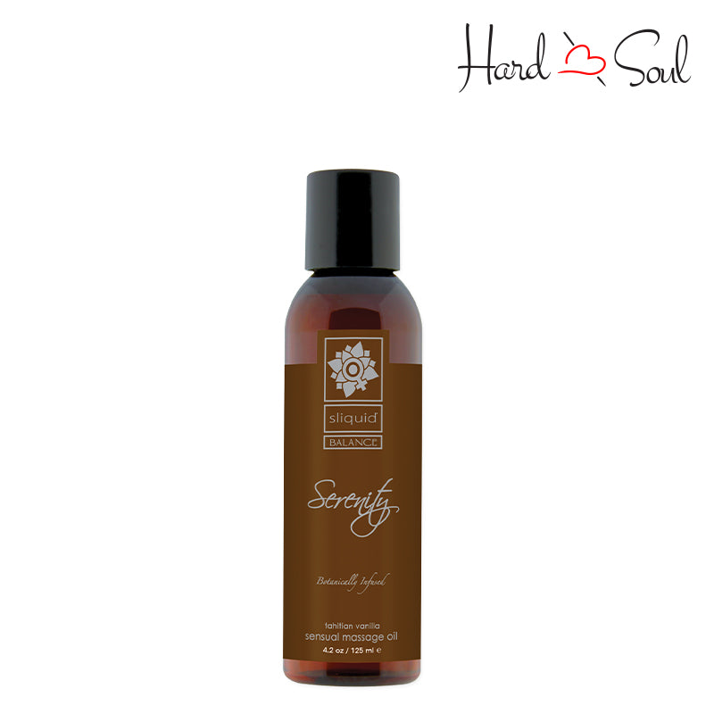 Bottle of Sliquid Balance Serenity Massage Oil 4.2oz - HardnSoul