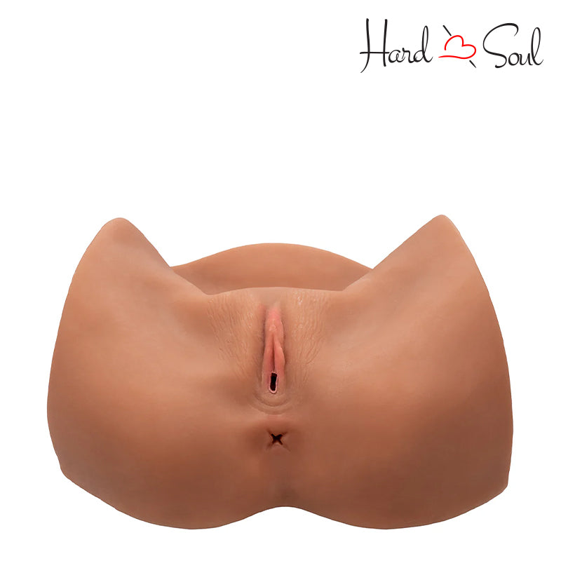 Front Side of Stroke It Life-Size Pussy Masturbator Brown - HardnSoul