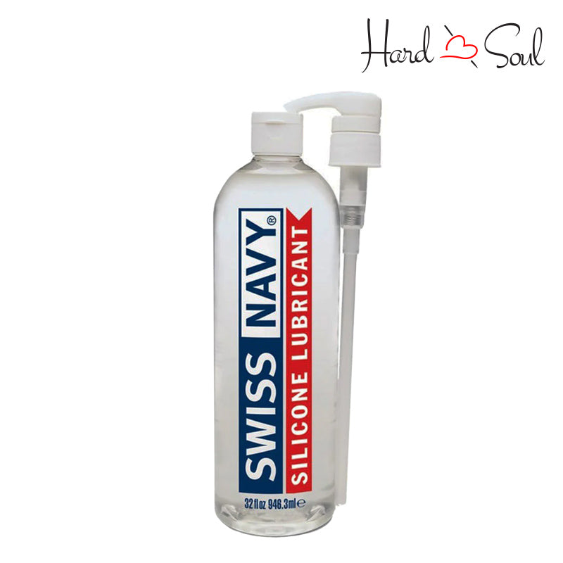 A 32oz bottle of Swiss Navy Silicone Lubricant - HardnSoul