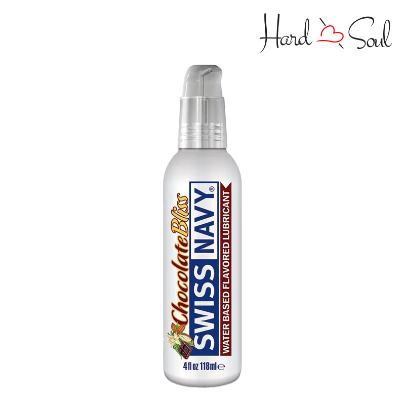 A 4oz bottle of Swiss Navy Flavored Lubricant Chocolate Bliss - HardnSoul
