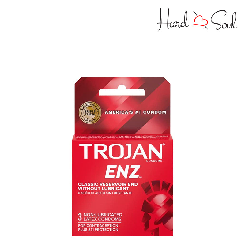 A Box of Trojan ENZ Condom Non Lubricated 3 Count - HardnSoul