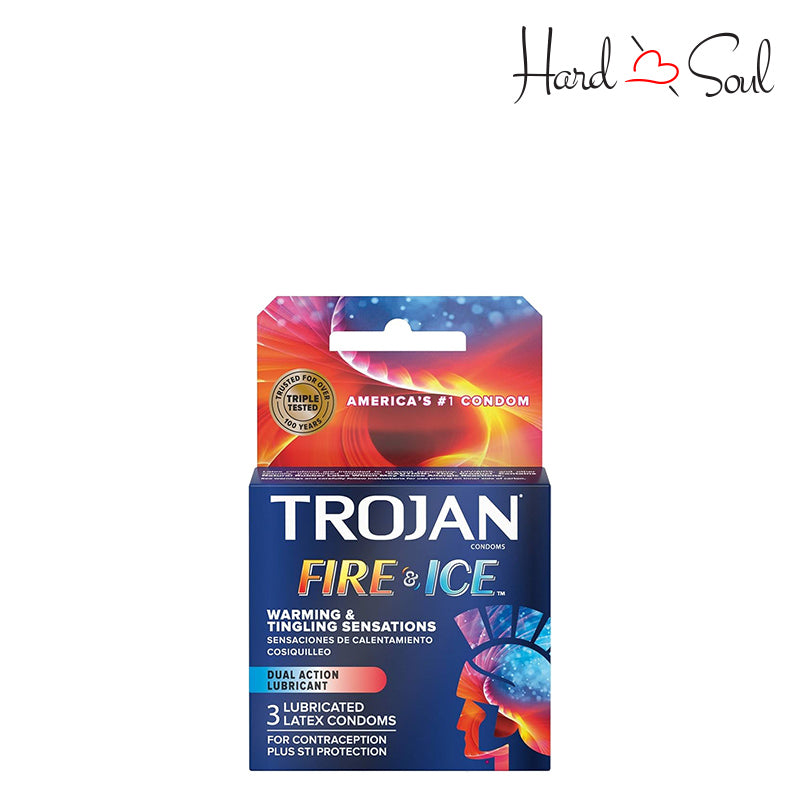 Front Side of Trojan Fire & Ice Condoms Box - HardnSoul