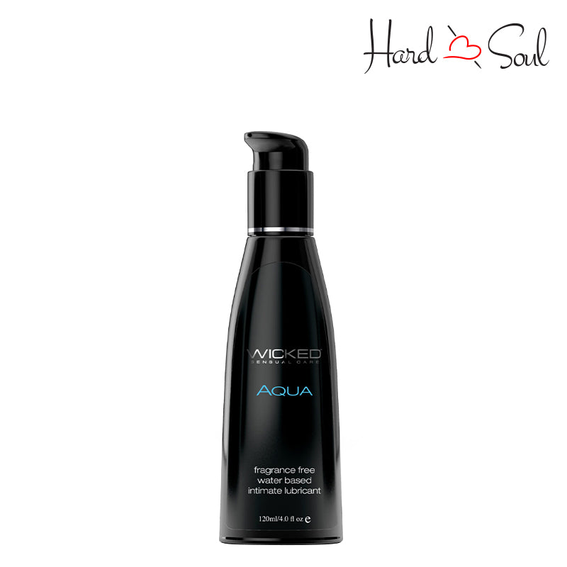4oz bottle of Wicked Aqua Fragrance Free Water Based Lubricant - HardnSoul