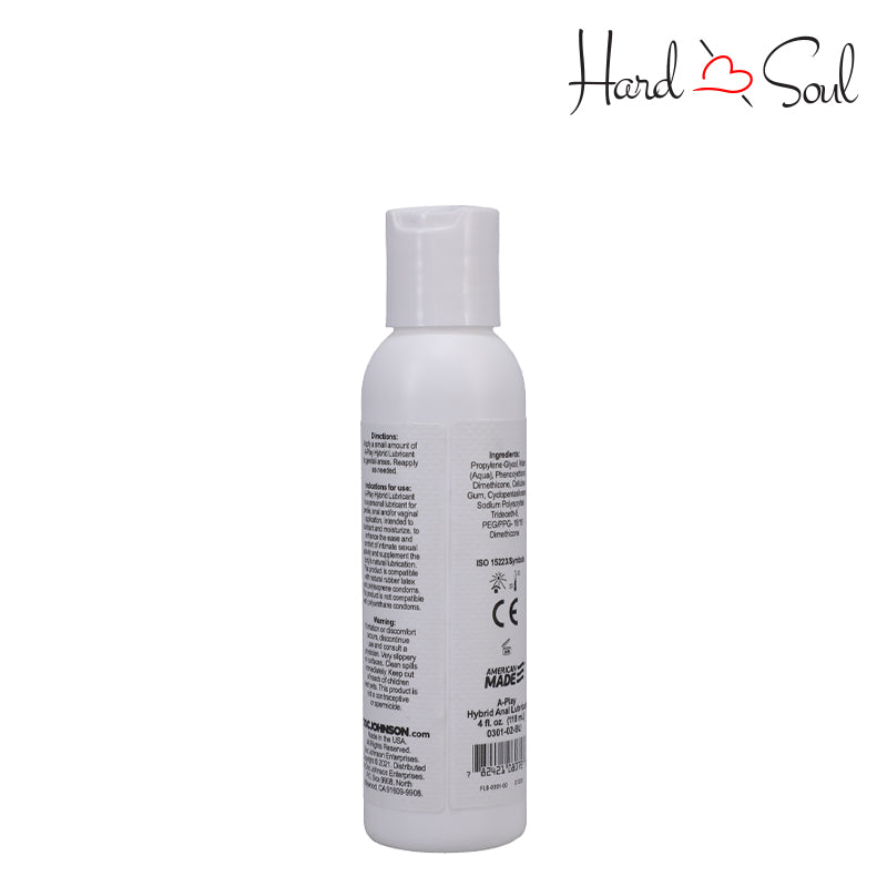 Back Side of A-Play Hybrid Anal Lubricant 4oz - HardnSoul