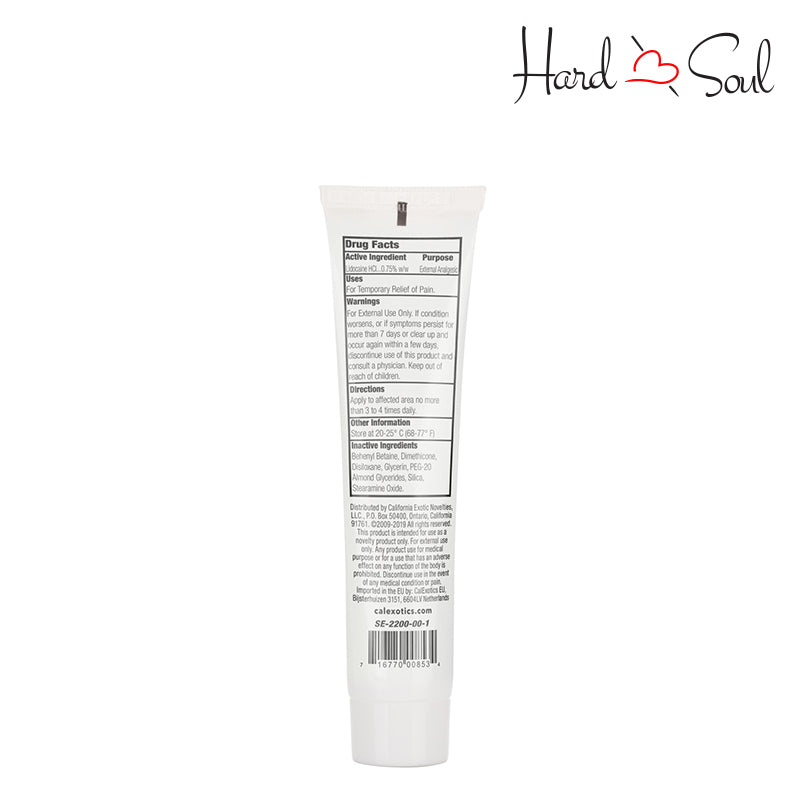 Back Side of Anal Eze Anorectal Gel 1.5oz Tube - HardnSoul