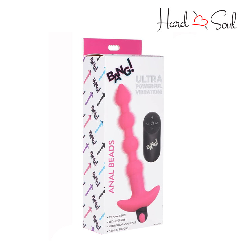 A Box of Bang Remote Control Vibrating Silicone Anal Beads Pink - HardnSoul