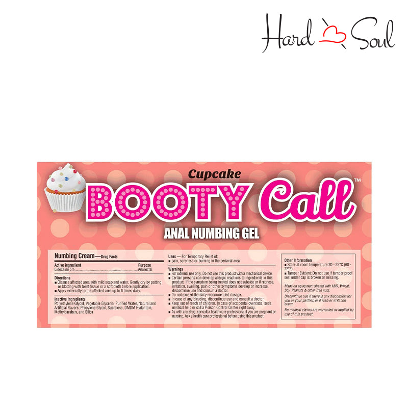 Backside of a Booty Call Anal Numbing Gel 1.5oz Cupcake - HardnSoul