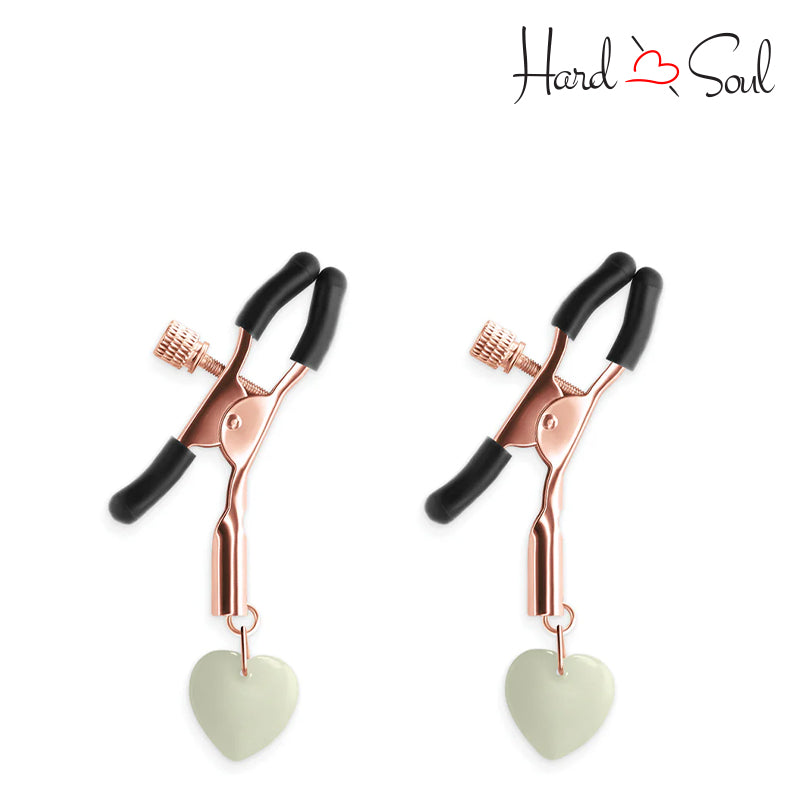 Bound Nipple Clamps G3 Glow In the Dark Rose Gold - HardnSoul