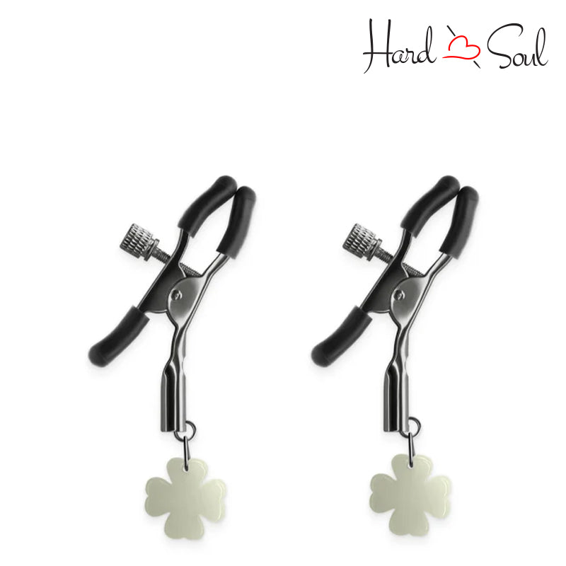 A Pair of Bound Nipple Clamps G4 Glow In the Dark Gray - HardnSoul