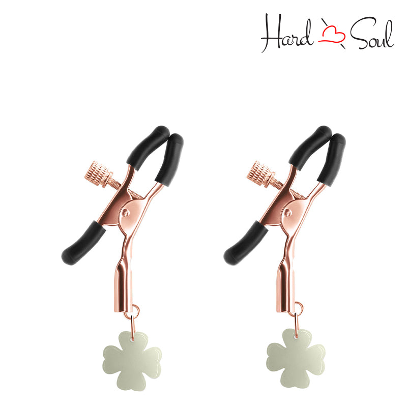 Bound Nipple Clamps G4 Glow In the Dark Rose Gold - HardnSoul