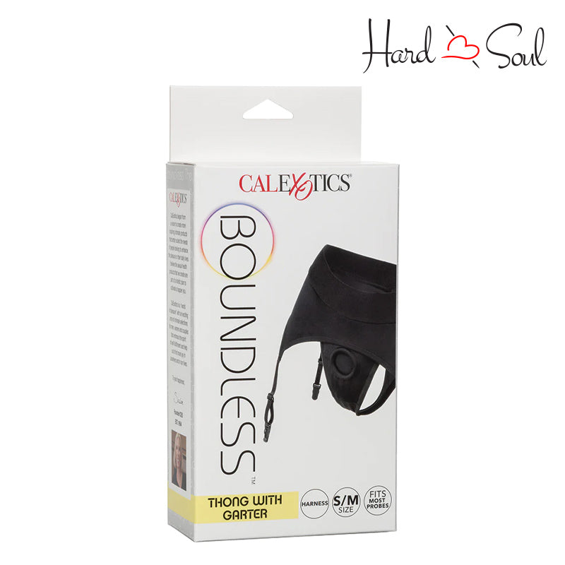 Front Side of Boundless Thong with Garter S/M Box - HardnSoul