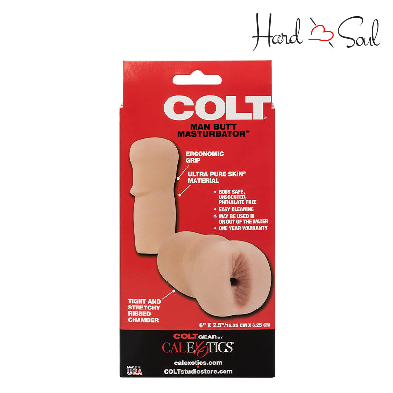 Backside of a Box of COLT Man Butt Realistic Masturbator - HardnSoul