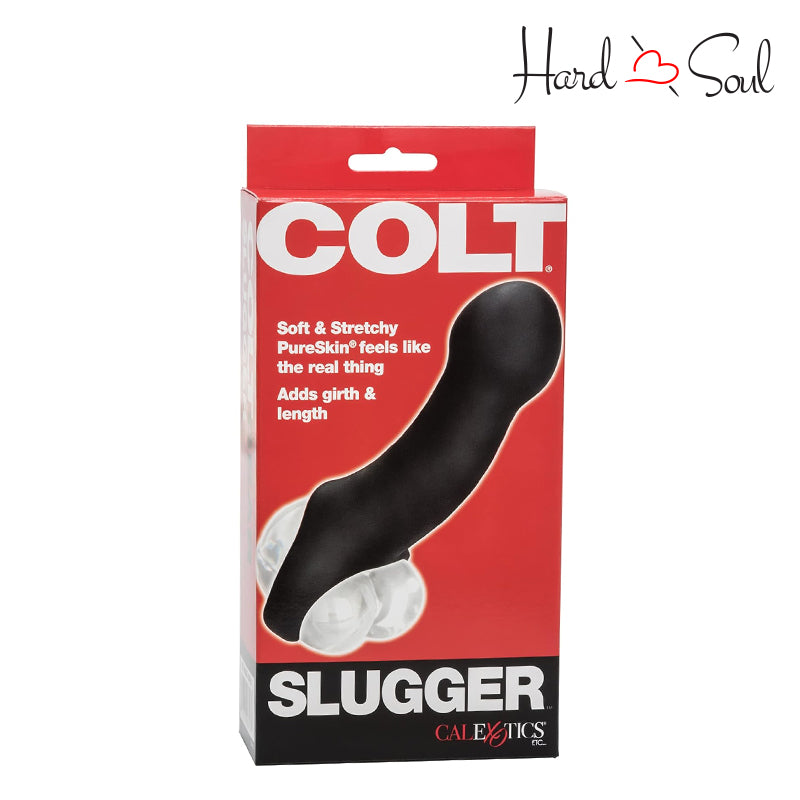 Front Side of COLT Slugger Penis Sleeve Black Box - HardnSoul