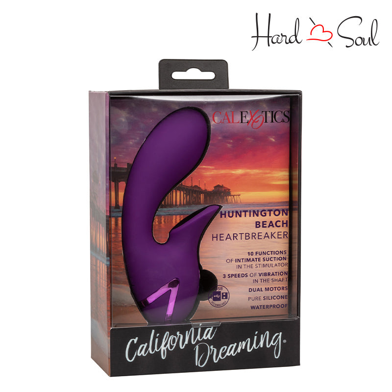 Front Side of California Dreaming Huntington Beach Heartbreaker Purple Box - HardnSoul