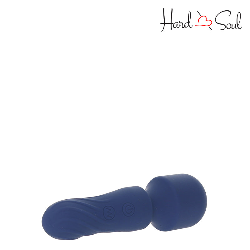 Side of Charisma Charm Rechargeable Silicone Massager Wand Blue - HardnSoul