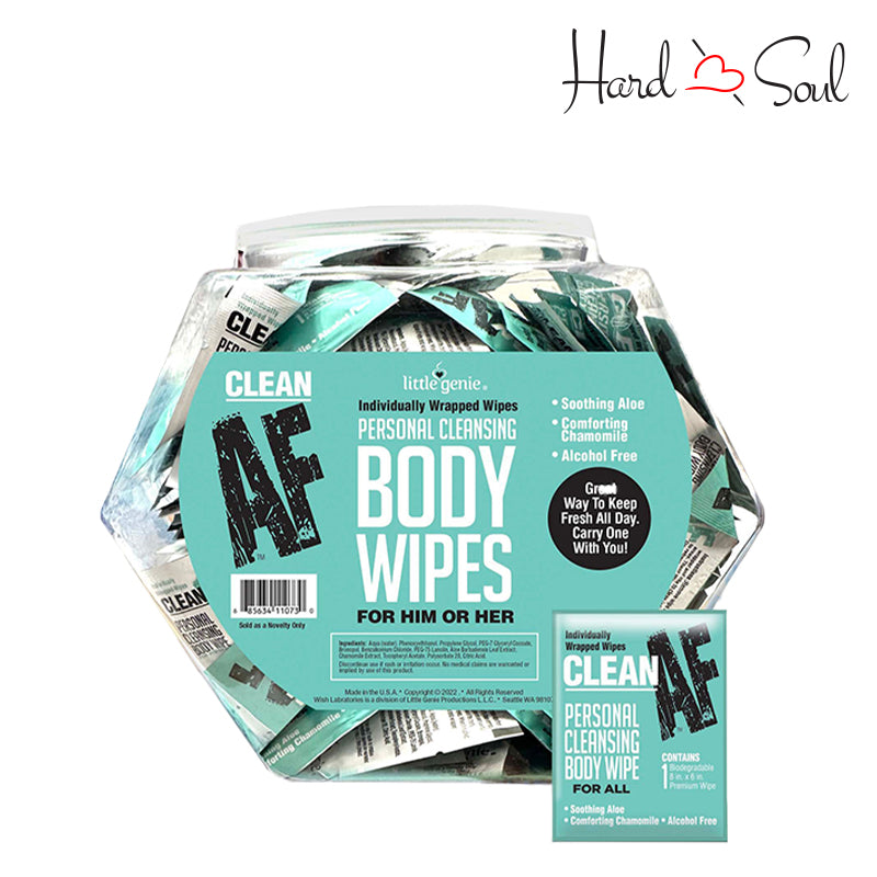 Clean AF Individual Cleansing Body Wipes (96 per bowl) - HardnSoul