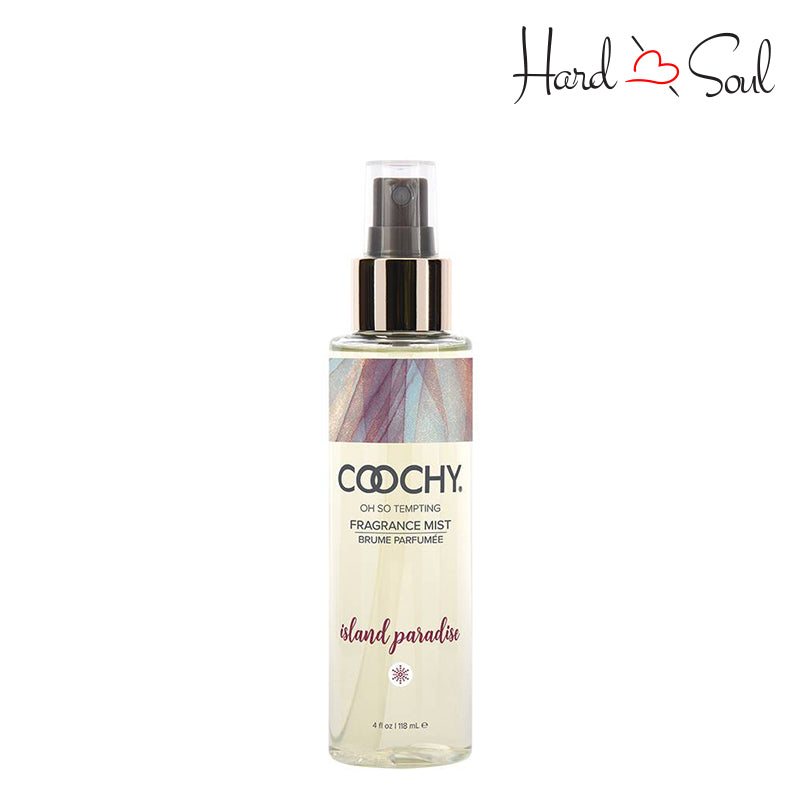 Front Side of a Bottle of Coochy Fragrance Body Mist Island Paradise 4oz - HardnSoul