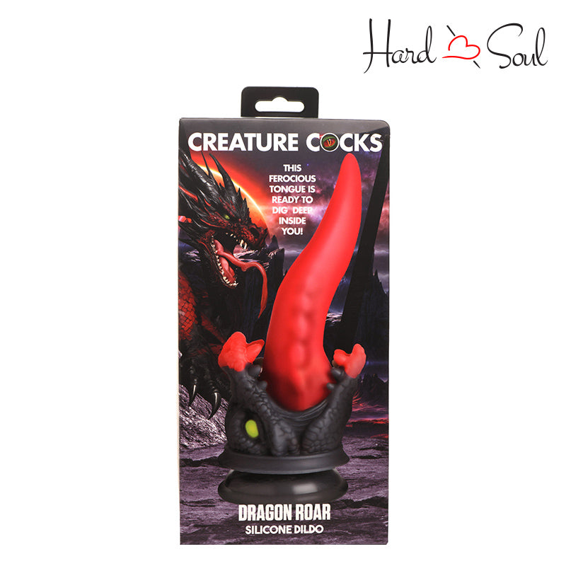 A Box of Creature Cock Dragon Roar Silicone Dildo - HardnSoul