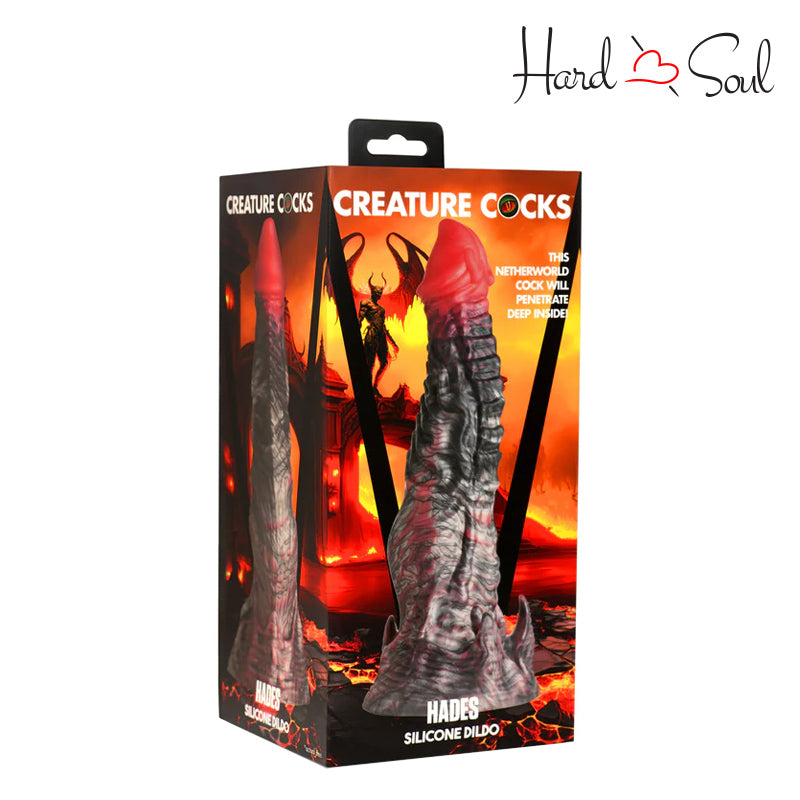 A Box of Creature Cocks Hades Silicone Dildo Medium - HardnSoul