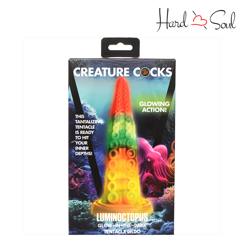 A Box of Creature Cocks Luminoctopus Glow in The Dark Tentacle Dildo - HardnSoul