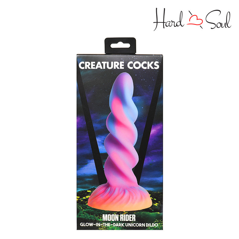 A Box of Creature Cocks Moon Rider Unicorn Silicone Dildo - HardnSoul