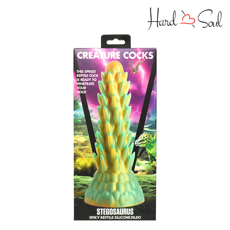 A Box of Creature Cocks Stegosaurus Spiky Reptile Dildo - HardnSoul