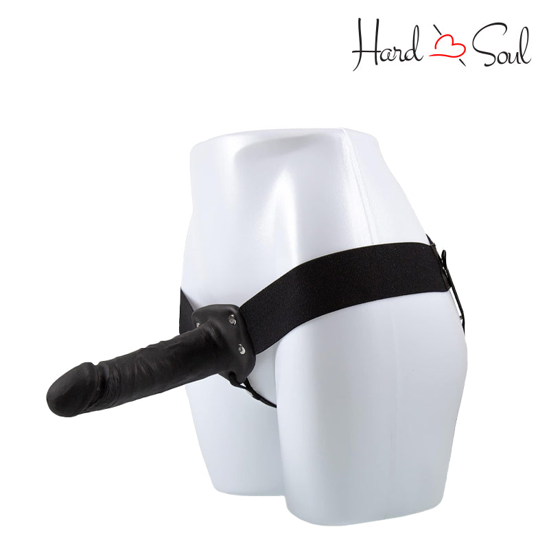 Side of Dr. Skin 6 Inch Hollow Strap-On Dildo Black - HadnSoul