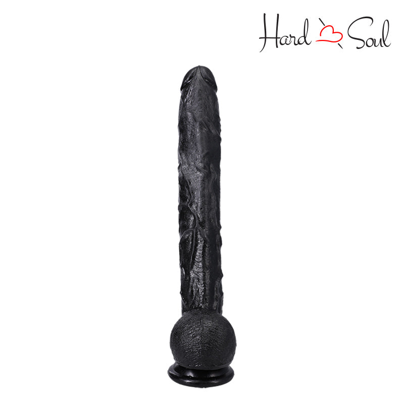 Front Side of Dick Rambone Dildo Black 17" - HardnSoul