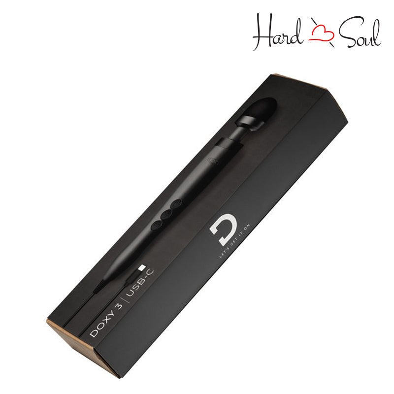 A Box of Doxy 3 USB-C Wand Massager Matte Black - HardnSoul