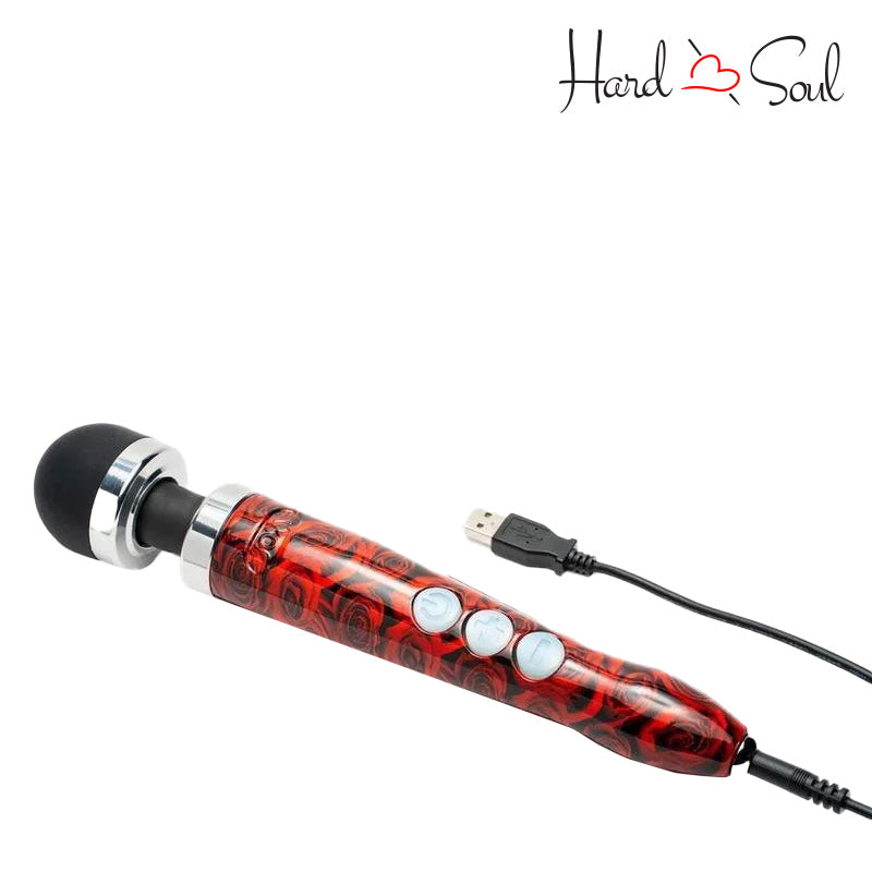 A Doxy Die Cast 3R Wand Massager Rose Pattern with USB charger - HardnSoul