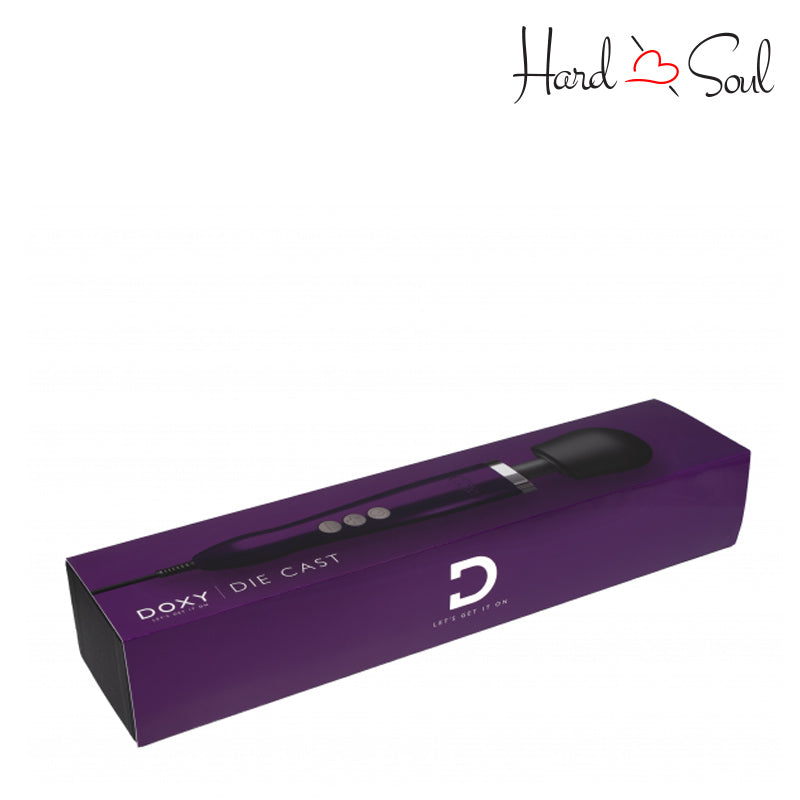 A Box of Doxy Die Cast Wand Massager Purple - HardnSoul