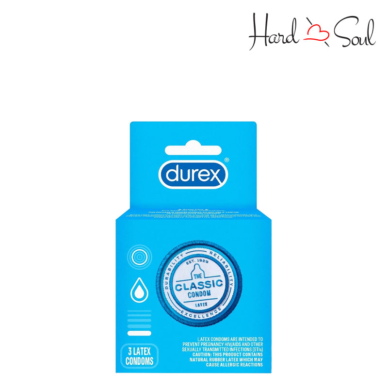 A Box of Durex Classic Latex Condoms 3 Count - HardnSoul