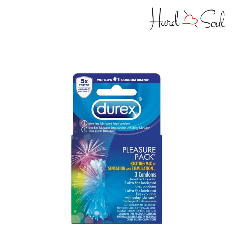 A Box of Durex Pleasure Pack Lubricated Condoms 3 Count - HardnSoul