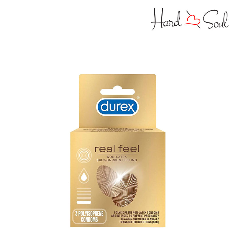 A Box of Durex Real Feel Non Latex Lubricated Condoms 3 Count - HardnSoul