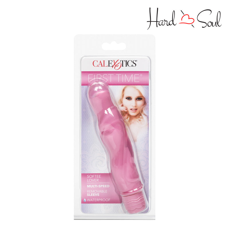 Front Side o f First Time Softee Lover Vibrator Pink Box - HardnSoul