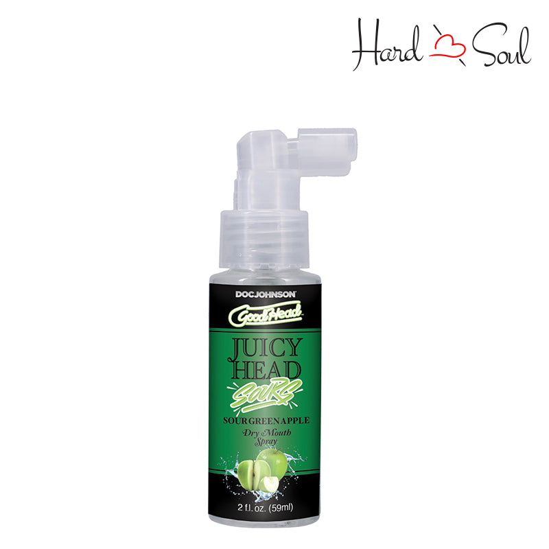 A Bottle of GoodHead Juicy Head Dry Mouth Spray Sour Green Apple 2oz - HardnSoul